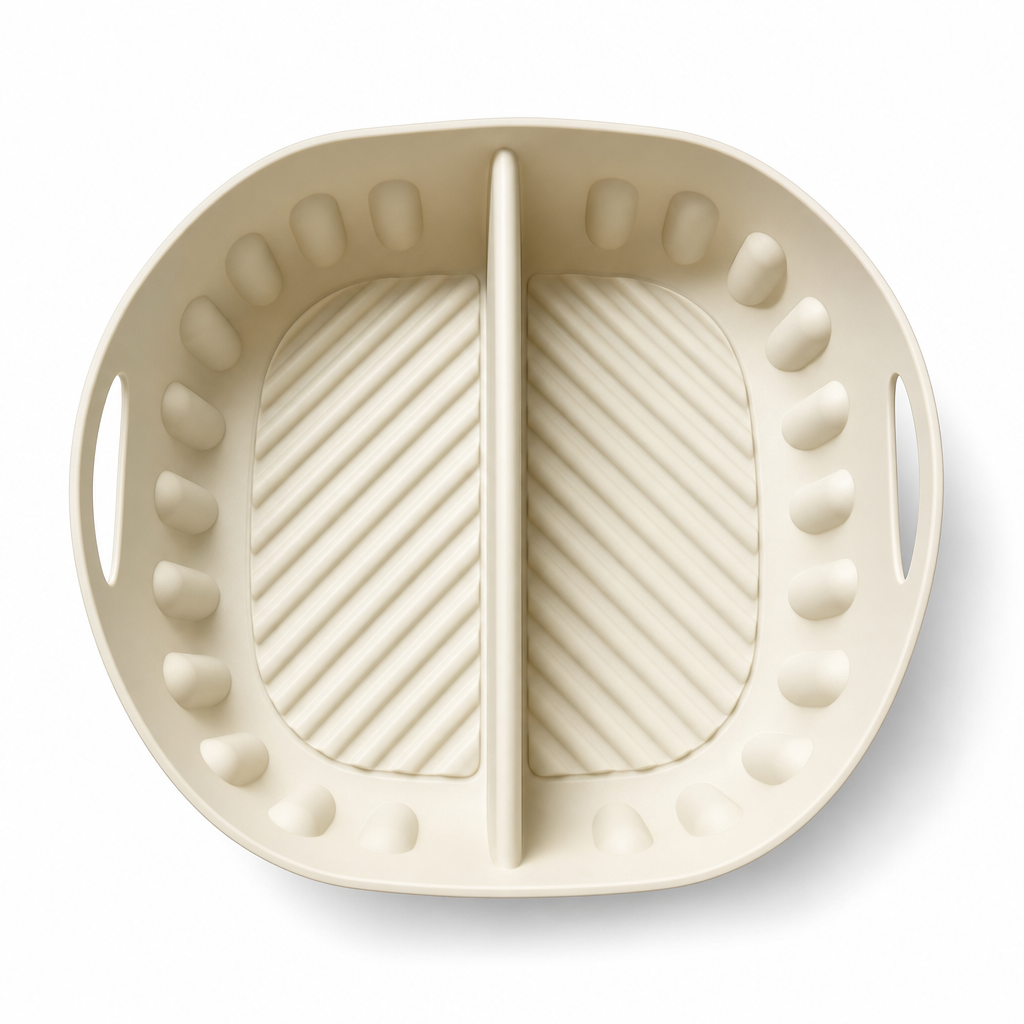 Doublure en silicone réutilisable avec compartiments pour friteuse à air chaud