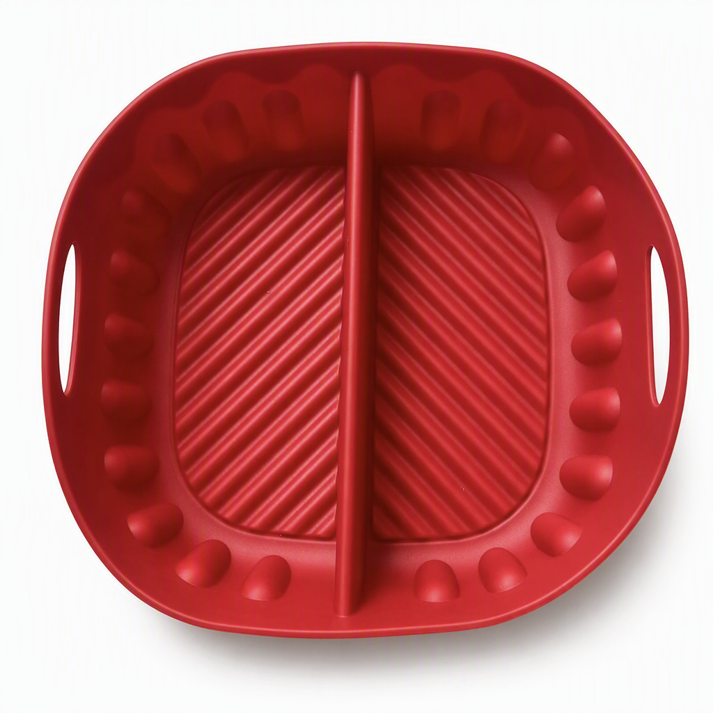 Doublure en silicone réutilisable avec compartiments pour friteuse à air chaud