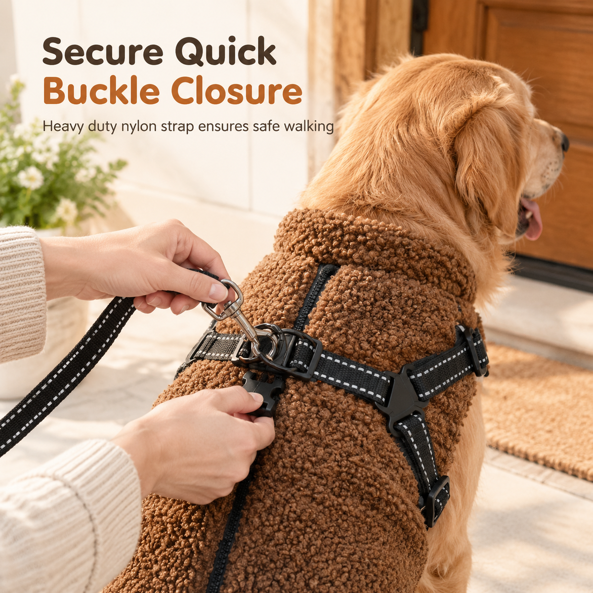 ⏳ OFFRE LIMITÉE : 50 % DE RÉDUCTION 💥 Manteau d'hiver chaud pour chien avec bandes réfléchissantes et harnais – Isolation en polaire Teddy moelleuse, harnais sécurisé à deux anneaux en D métalliques