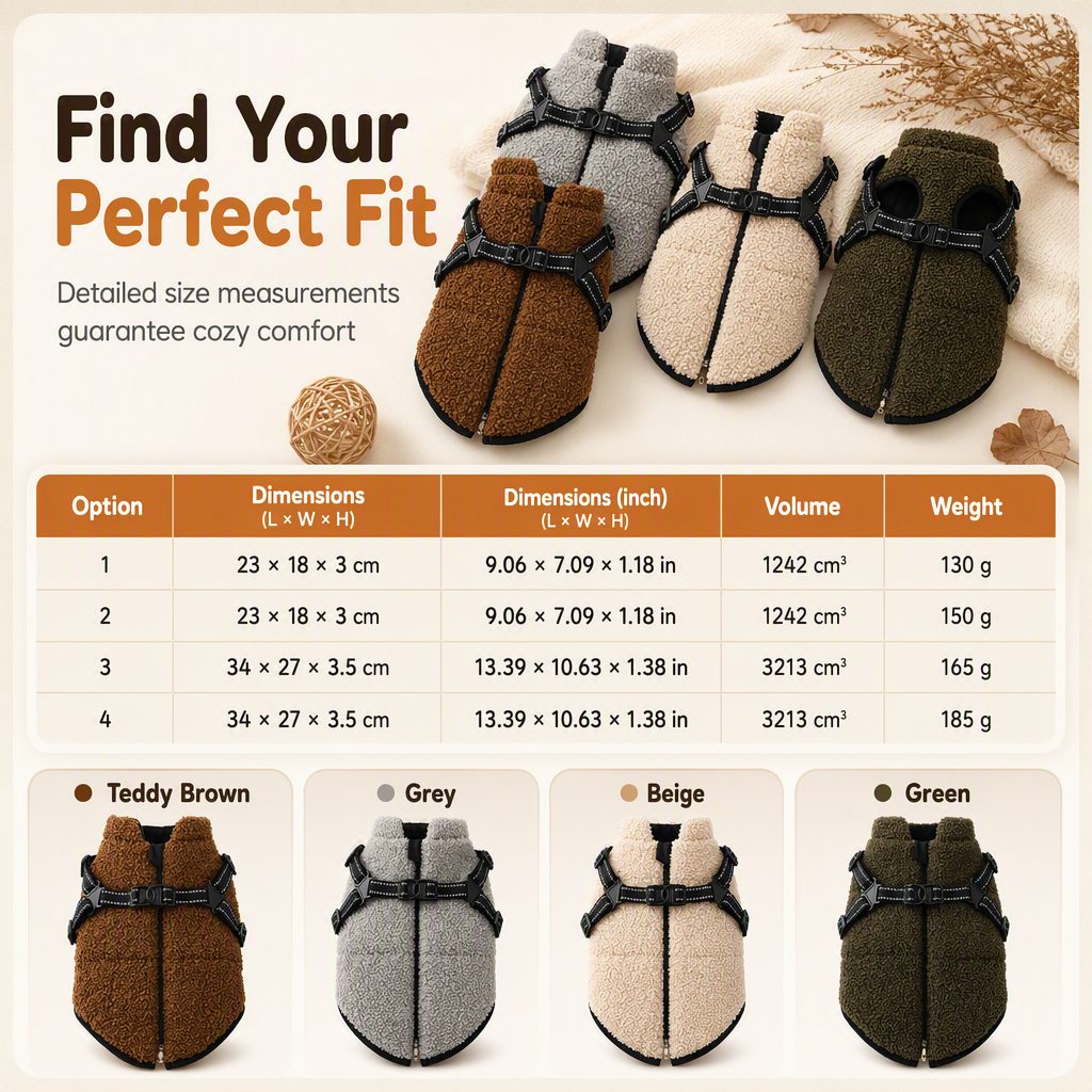 ⏳ OFFRE LIMITÉE : 50 % DE RÉDUCTION 💥 Manteau d'hiver chaud pour chien avec bandes réfléchissantes et harnais – Isolation en polaire Teddy moelleuse, harnais sécurisé à deux anneaux en D métalliques