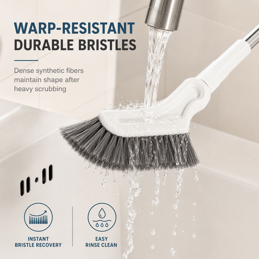 Brosse à récurer multifonctionnelle à long manche télescopique