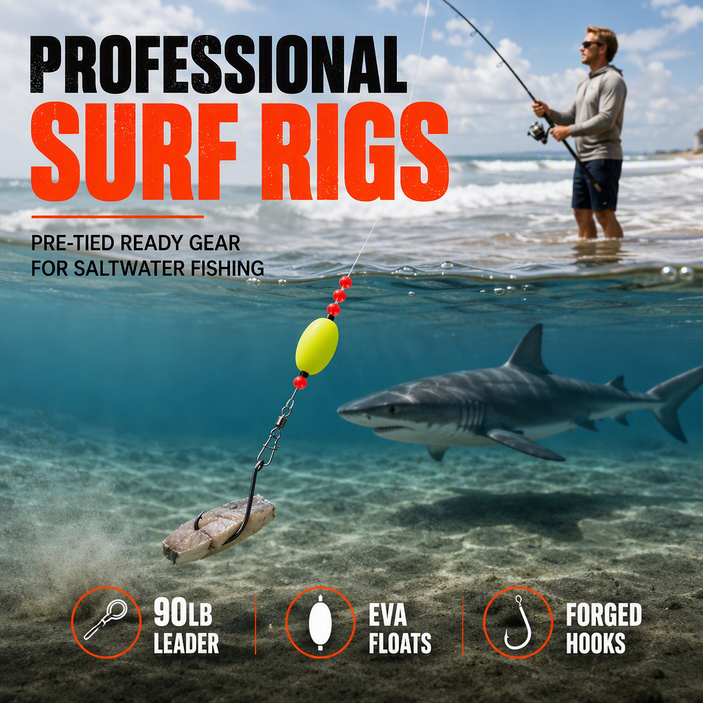 🎣 50 % de réduction ! 🐟 Prêt à l'emploi : kit de pêche de 6 pièces pour surfeurs avec flotteurs – adapté à plusieurs espèces de poissons, prêt pour la plage ✨