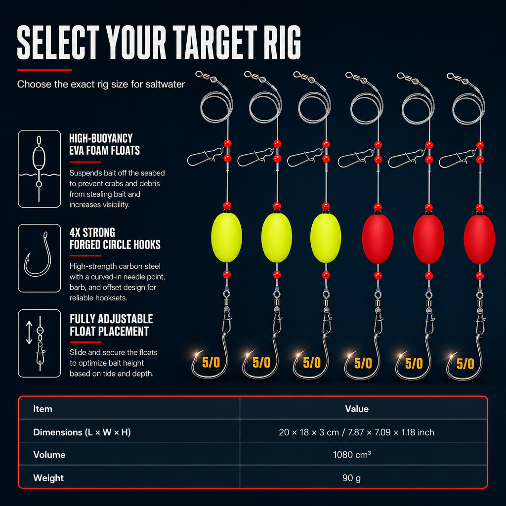 🎣 50 % de réduction ! 🐟 Prêt à l'emploi : kit de pêche de 6 pièces pour surfeurs avec flotteurs – adapté à plusieurs espèces de poissons, prêt pour la plage ✨
