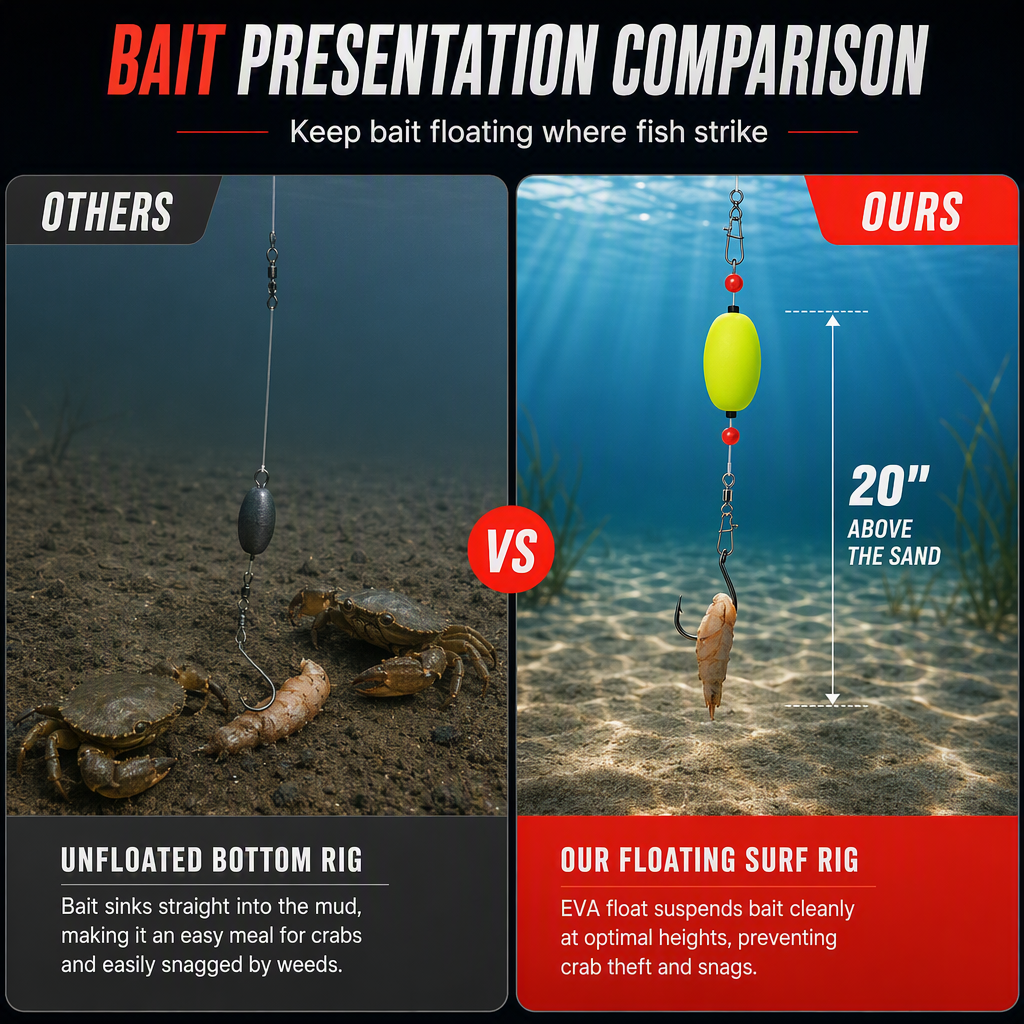 🎣 50 % de réduction ! 🐟 Prêt à l'emploi : kit de pêche de 6 pièces pour surfeurs avec flotteurs – adapté à plusieurs espèces de poissons, prêt pour la plage ✨