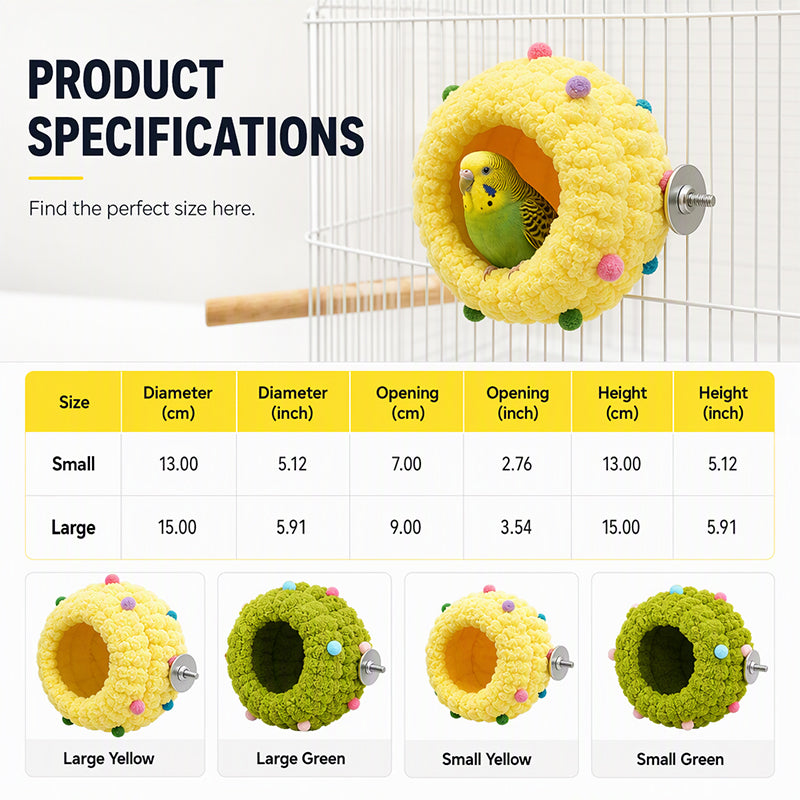 🐦 50% DE RÉDUCTION! ☁️ Lit suspendu pour oiseaux – Polaire corail & confort ✨