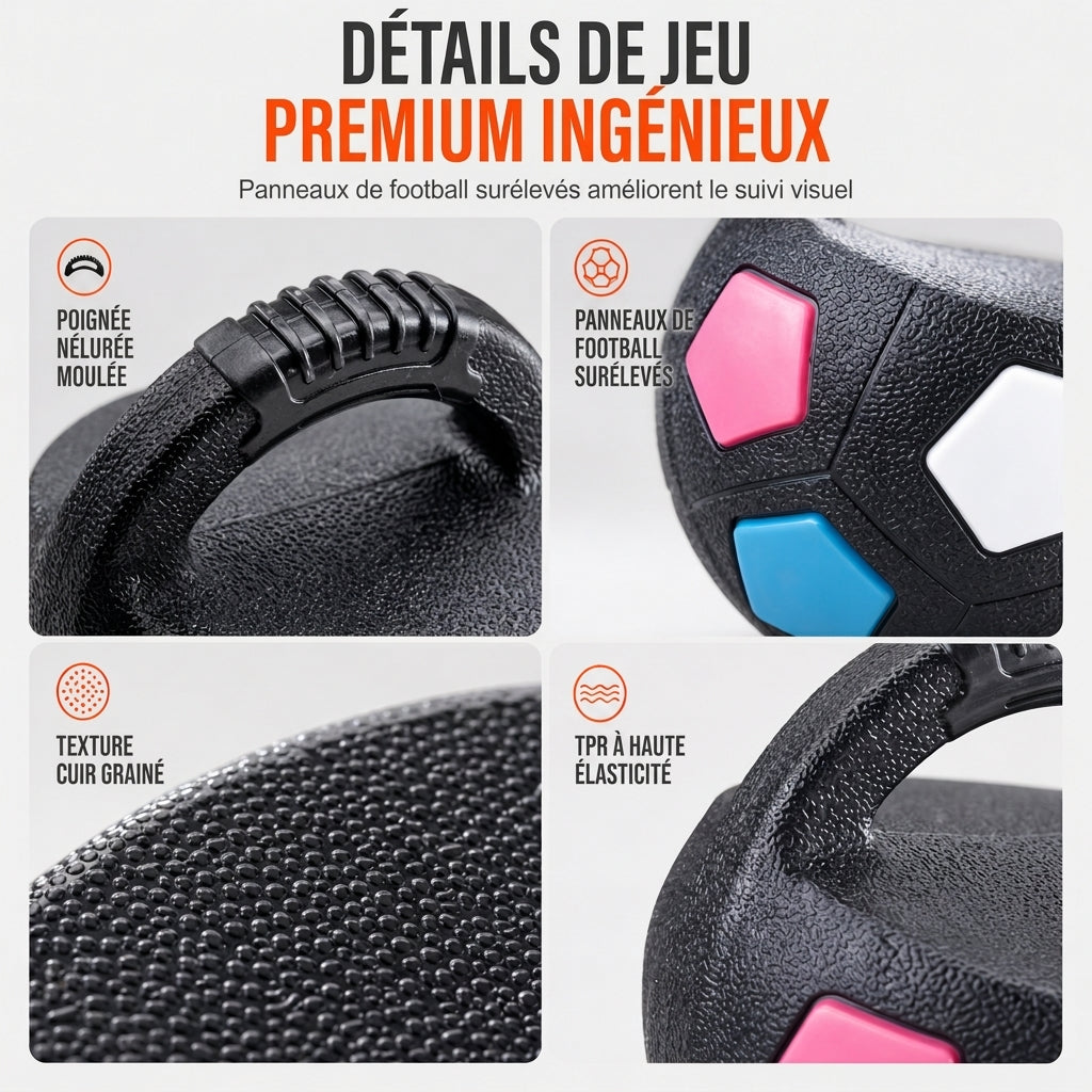 Balle de foot interactive pour chien avec poignées de préhension