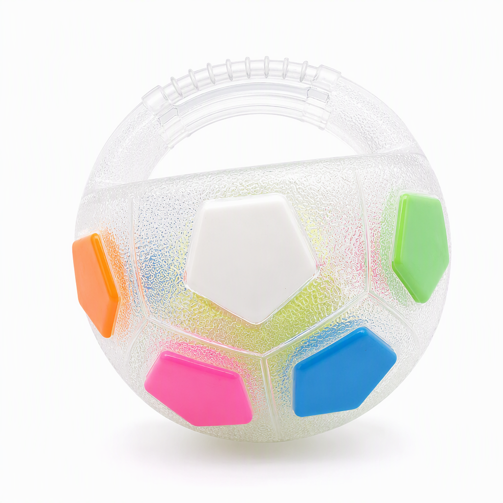 Balle de foot interactive pour chien avec poignées de préhension