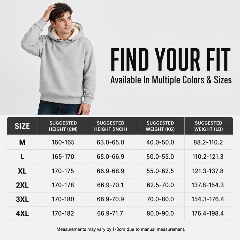 【M-5XL】🔥Pull à capuche pour homme, épais, avec doublure en sherpa