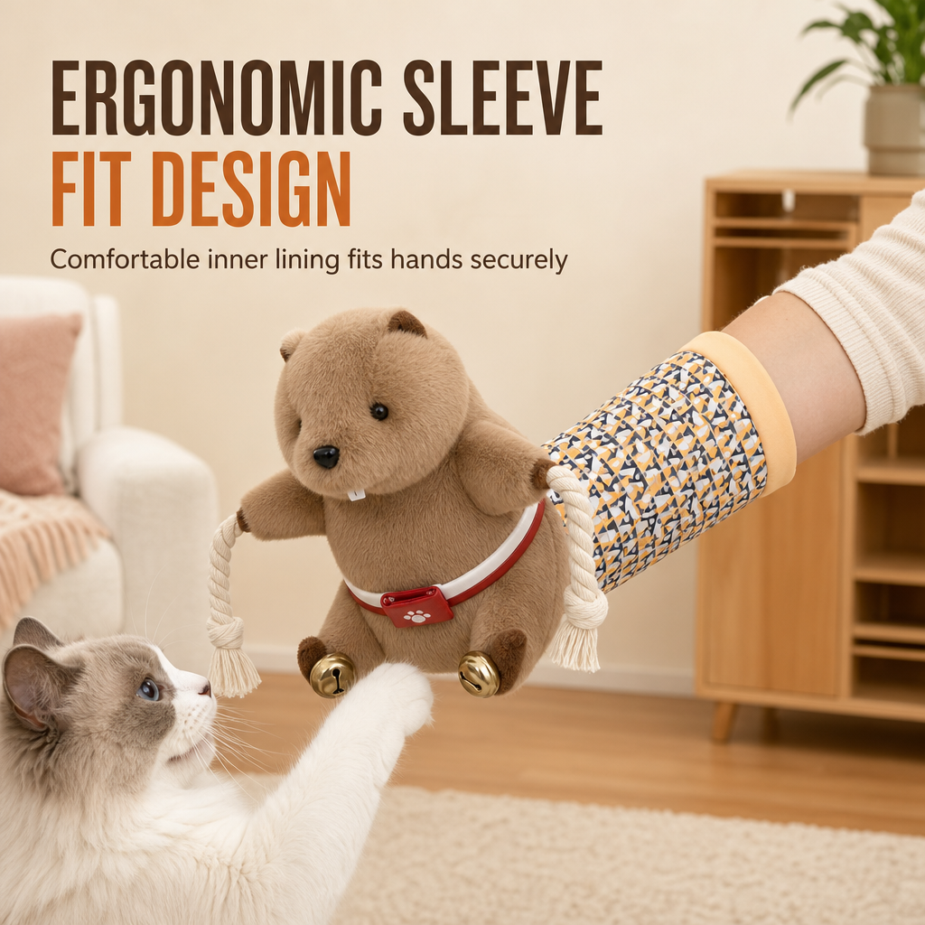 Gant de marionnette interactif en forme de chat lutteur
