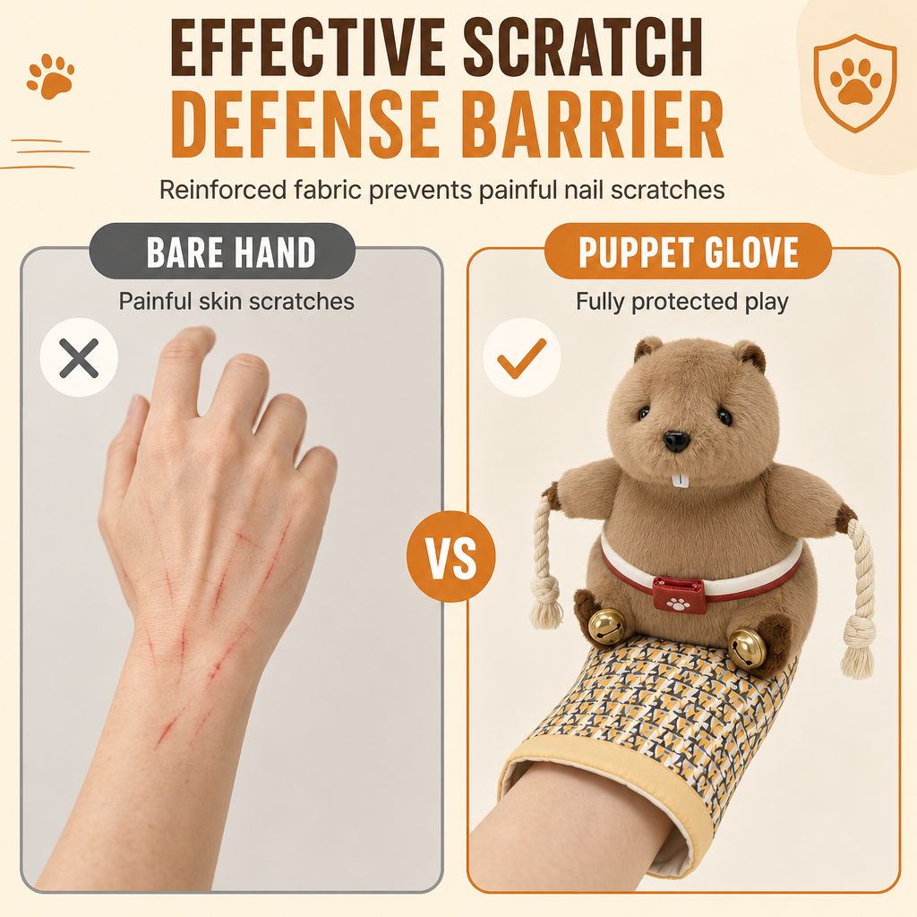 Gant de marionnette interactif en forme de chat lutteur